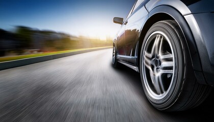 Tires is spin of speeding car. Generated image