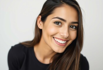 Naklejka premium A warm and inviting portrait of a Latin American woman