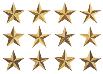 Obraz premium Elegant Golden Star-Shaped Objects in Symmetrical Arrangement