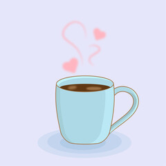 A cup of hot coffee