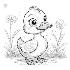 baby duck, duck  coloring pages for kids, coloring pages adult, kdp Art & Illustration