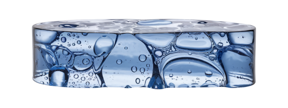 Intricate Blue Cylindrical Object with Air Bubbles