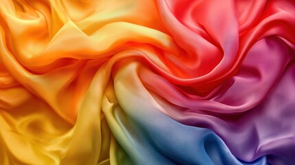 Obraz premium Vibrant Rainbow Silk Fabric Texture