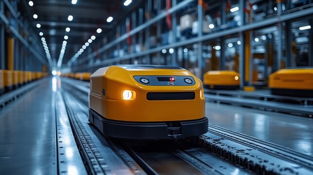 Automated guided vehicles enhancing efficiency in a modern warehouse environment