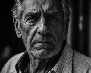 Obraz premium portrait of a old man in black and white