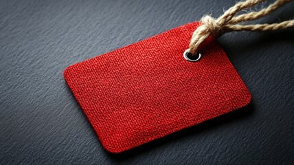 Discounted price tag appeal in retail environment closeup view of tag on dark surface