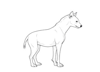 Fototapeta premium Line drawing of four-legged animal standing with transparent background
