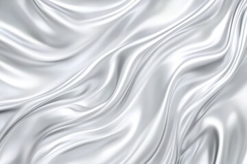 Obraz premium Silver background, silver waves, liquid metal, metallic, smooth curves, fluid lines, high resolution, hyperrealistic, ultra detailed.