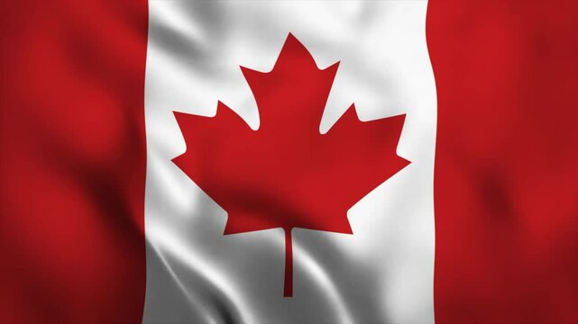 canadian flag waving in wind animation