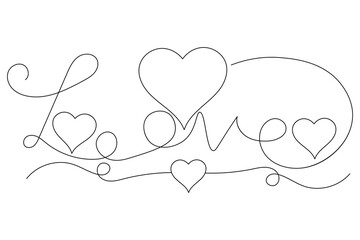 WebLove shape continuous one line art drawing of hard shape outline line vector  illustration