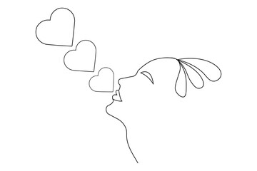 WebLove shape continuous one line art drawing of hard shape outline line vector  illustration