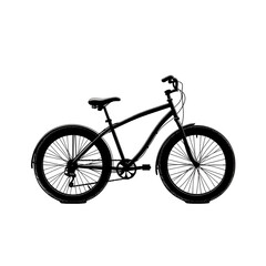 Fototapeta premium Bike silhouette with transparent background outdoor scene minimalist design creative composition