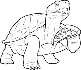 Turtle Pizza Animal Vector Graphic Art Illustration