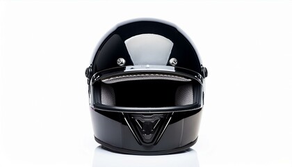 Fototapeta premium Black helmet with stripes isolated on white background. Generated image