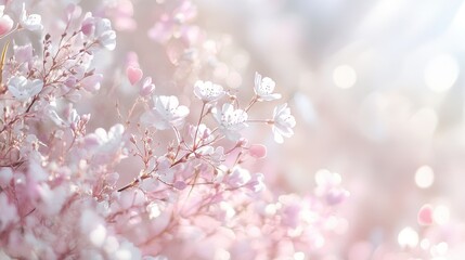 Naklejka premium Heart-shaped bokeh in soft white and blush pink, romantic and endearing design