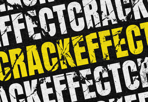 Crack Print Text & Logo Effect Mockup