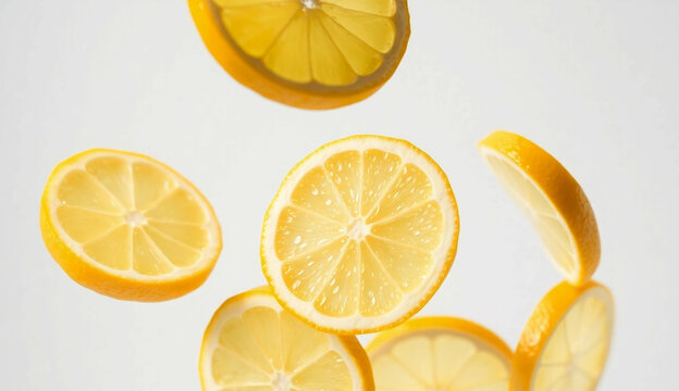 Lemon floating in the air