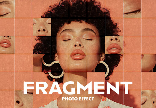 Dust Fragment Photo Effect Mockup