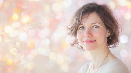 Naklejka premium Pastel pink and yellow bokeh blend, floral-inspired tones, soft springtime ambiance