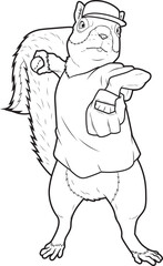 Squirrel Baseball Baseball glove Animal Vector Graphic Art Illustration