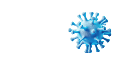 Blue Coronavirus Model on Black Background Representing Viruses and Infectious Diseases in Medical Research