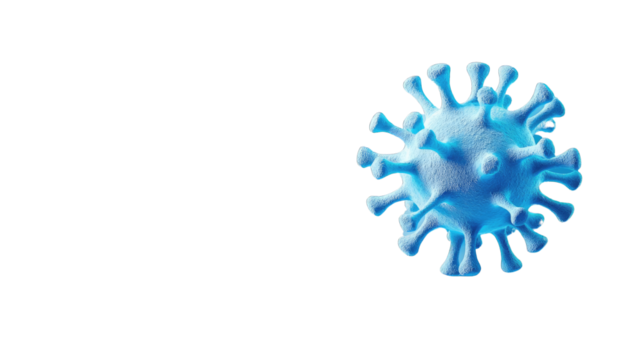 Blue Coronavirus Model on Black Background Representing Viruses and Infectious Diseases in Medical Research