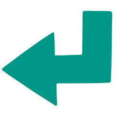 teal green silhouette enter arrow