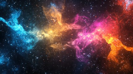 Naklejka premium Cosmic Nebula: A Symphony of Celestial Colors