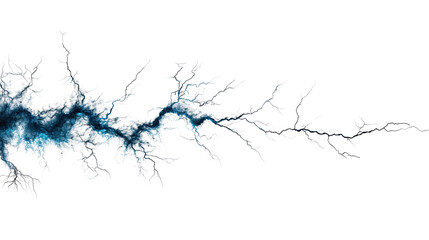 Fototapeta premium Abstract Blue Energy Lightning Bolt with Intricate Patterns and Dynamic Flow on Black Background