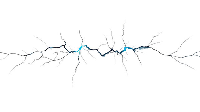 Electric Blue Lightning Bolt with Intricate Branches Surrounding a Dark Background for Dynamic Imagery
