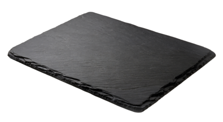 Rustic Dark Slate Plate on White Background