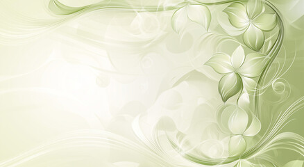 Obraz premium Elegant Green Floral Abstract With Swirling Patterns