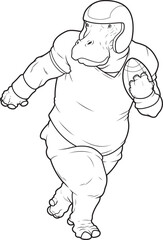 Hippo American Football Helmet Animal Vector Graphic Art Illustration