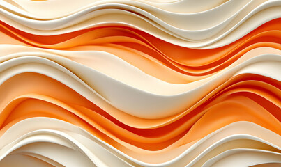 Obraz premium Orange cream waves abstract background design