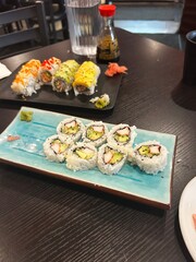 sushi on a table