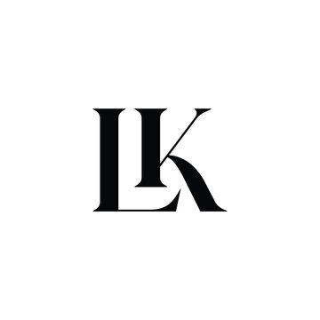 LK monogram logo design letter text name symbol monochrome logotype alphabet character simple logo
