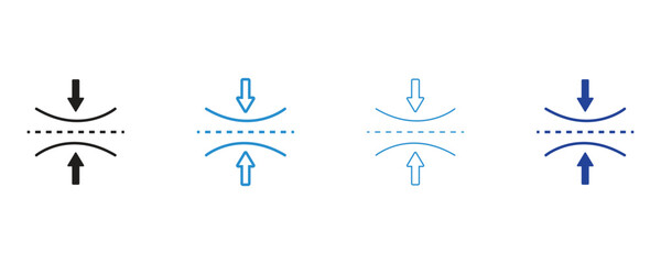Elastic liner icon vector set, resilience material icon vector set, elasticity vector icon set isolated on white background.