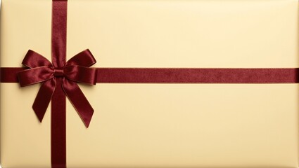 Luxurious burgundy satin bow on gold backdrop elegant and versatile for fall themed promotions