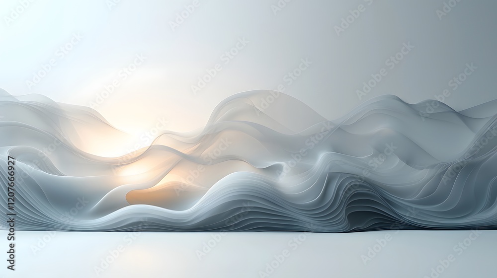 Leinwandbilder warm and ethereal smoke drifting in gentle soft flowing curves against a clean white background crea
