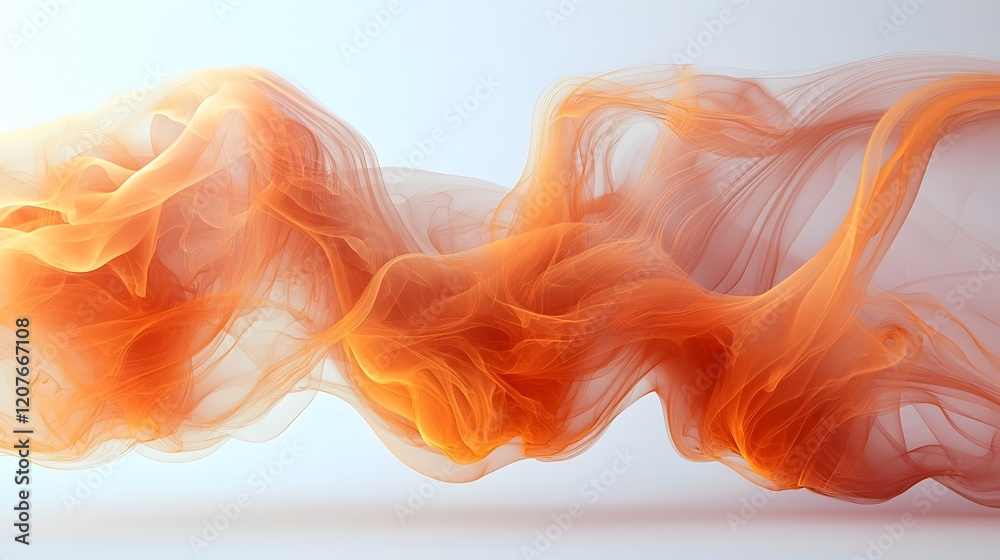 Poster elegant swirls of warm toned smoke flowing delicately against a pure white background evoking a sens
