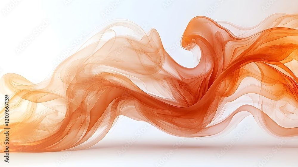Poster elegant swirls of warm toned smoke flowing delicately against a pure white background evoking a sens