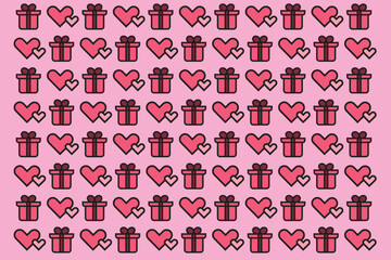 Valentine Pattern Background for packaging.  Love or heart shape pattern