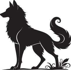 Wolf silhouette vector illustration isolated on white background