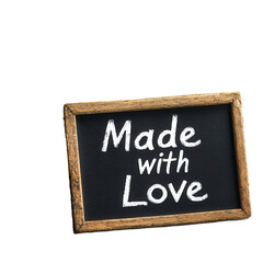 Obraz premium Handcrafted sign made with love home decor artisan style transparent background