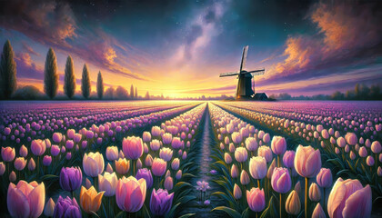 柔らかな色彩で描いたチューリップと風車の風景。
花畑と星空が織りなす調和の瞬間。
自然が奏でる優しい色彩のハーモニー。
風車と花畑の安らぎの情景。
穏やかな夜に包まれるチューリップの花畑。
柔らかな光に包まれる田園風景。
心を穏やかにする色彩の風景画。
Generated by AI.
