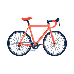 Colorful bicycle illustration with transparent background creative design element studio environment