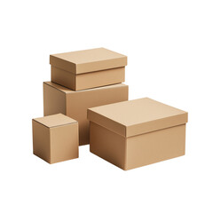 A cardboard box package isolated on transparent background 