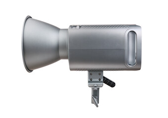 A studio light used in film or motion picture photography, isolated on a white background.