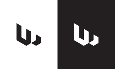 UW logo, monogram unique logo, black and white logo, premium elegant logo Vector