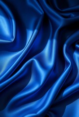 Fototapeta premium Luxurious Deep Blue Satin Fabric Texture with Soft Elegance